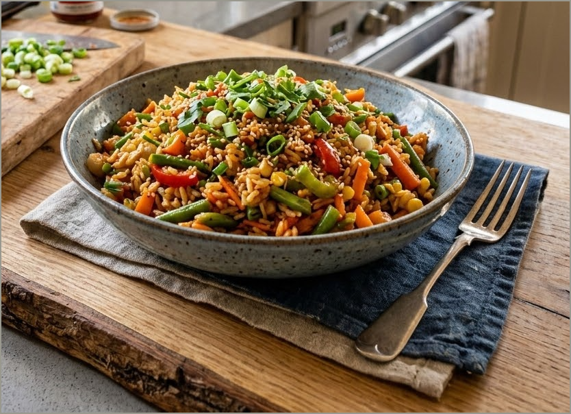 Schezwan Vegetable Fried Rice 