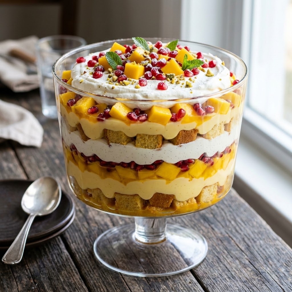 Pomegranate Mango Cream Trifle